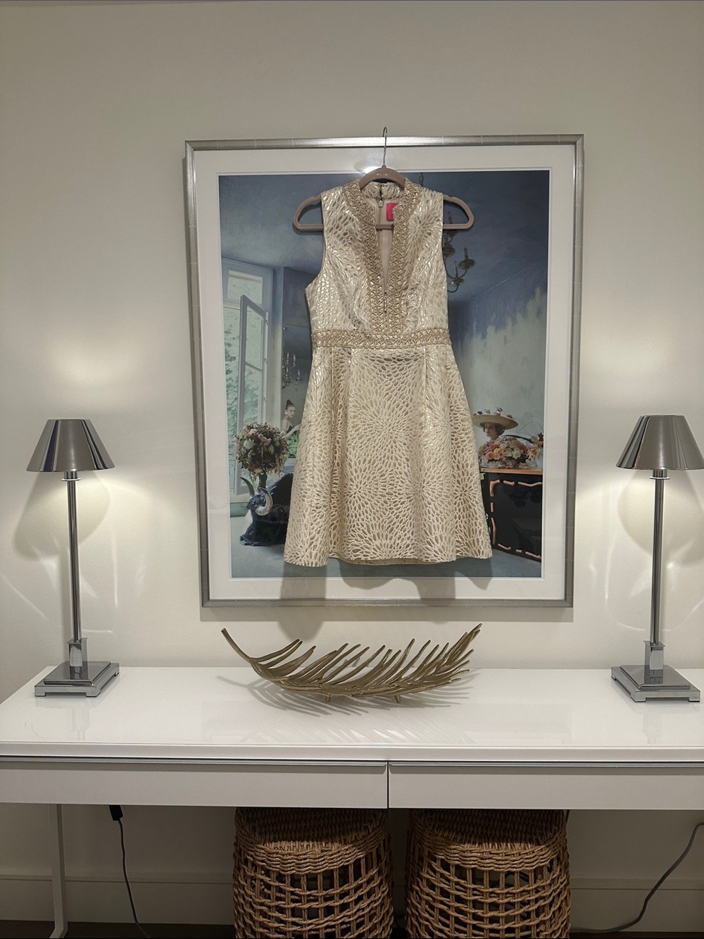 Lilly Pulitzer Cream Textured Asymmetrical Dress